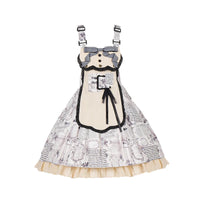 With PUJI - Berliner Zeitung - Lolita OP Dress, Print & Detachable Styling - Printed suspender dress In stock / S