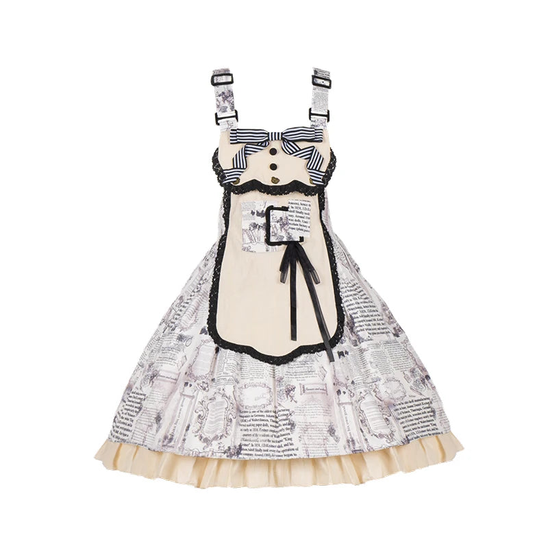 With PUJI - Berliner Zeitung - Lolita OP Dress, Print & Detachable Styling detail view 7