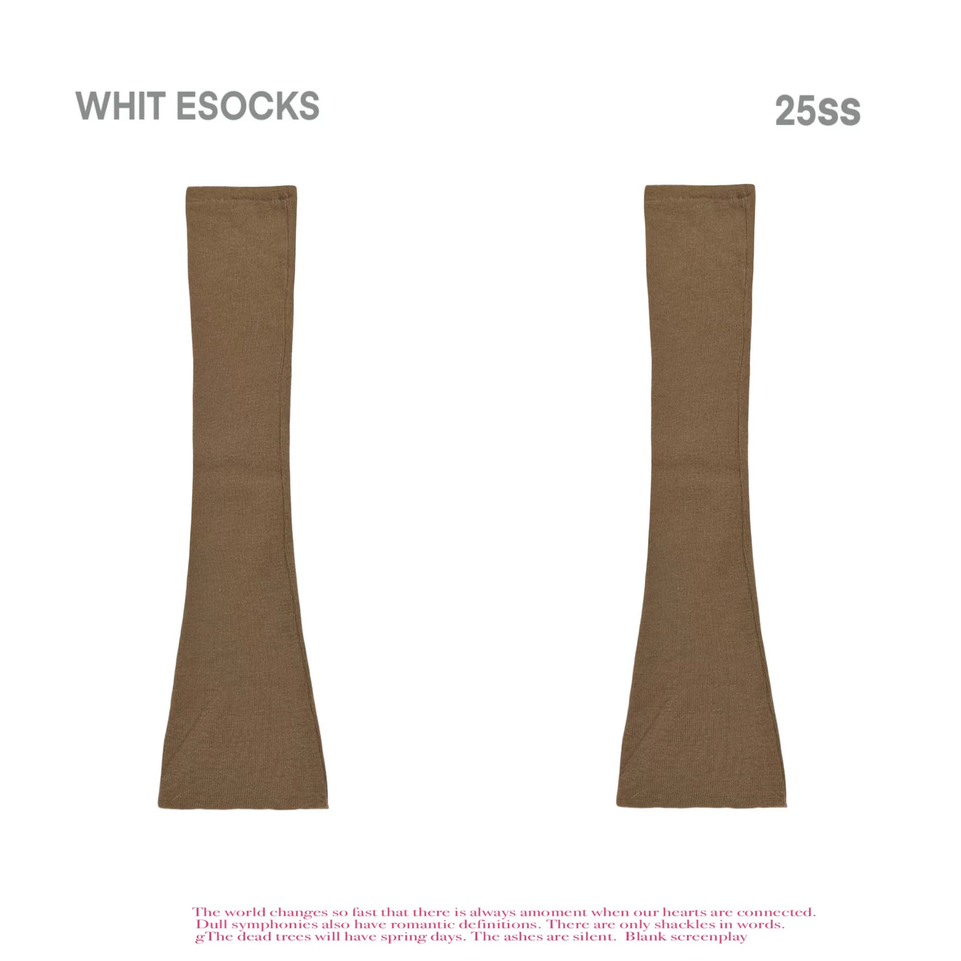 Light coffee ribbed slouch leg warmers with a flared cuff