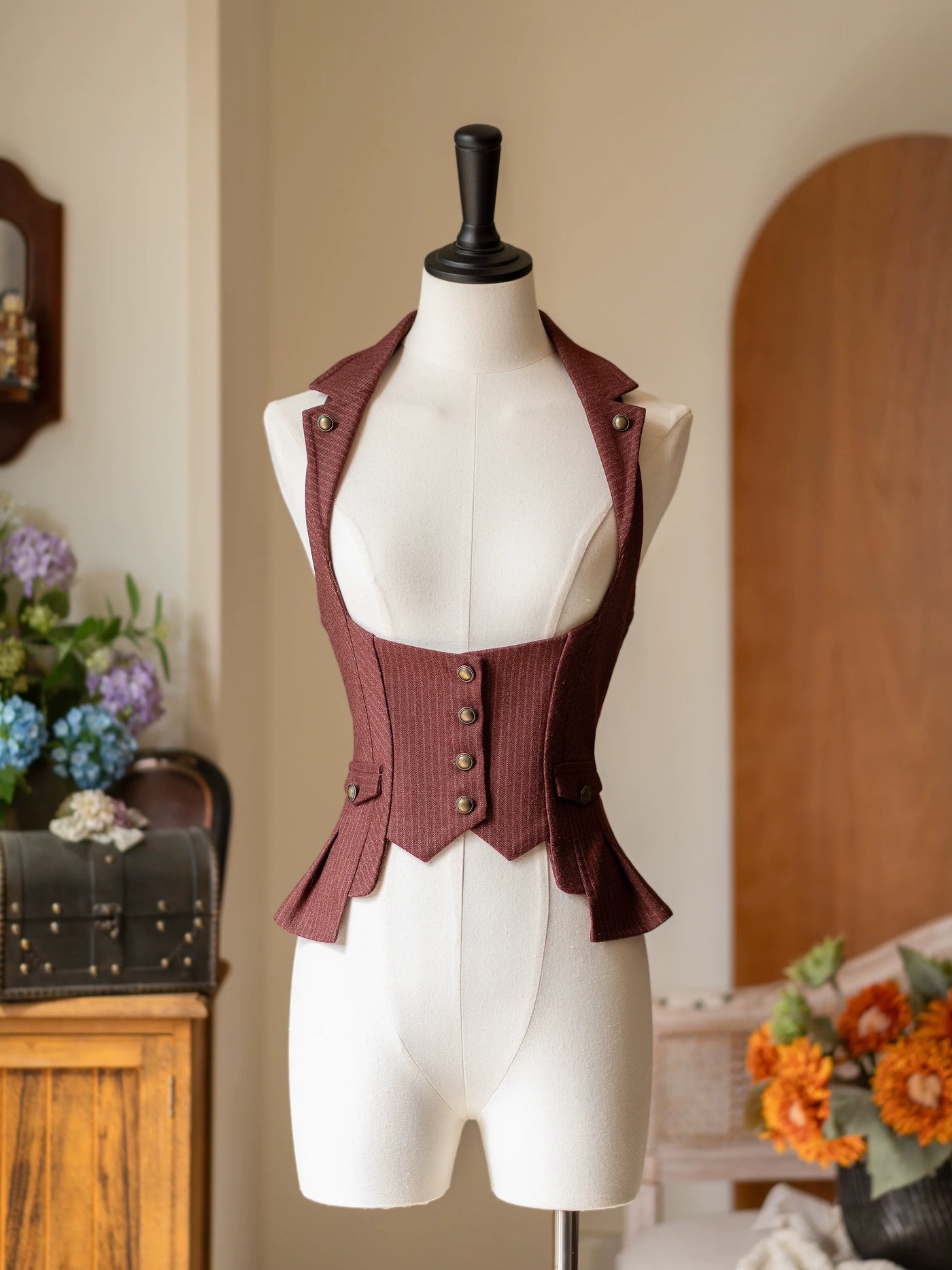 Forest Wardrobe - Forest Contract - Classic Lolita Striped Vest, Elastic Waist