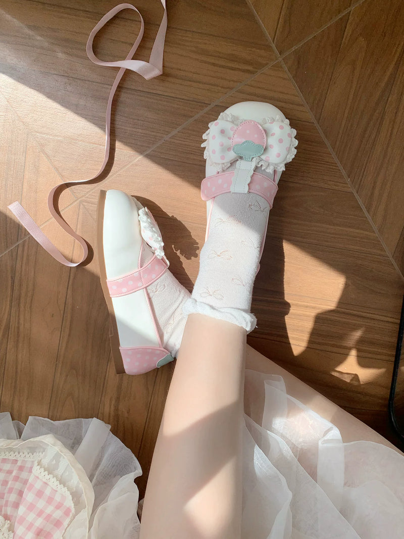 sheeppuff Strawberry Dango Low-Heel Shoes