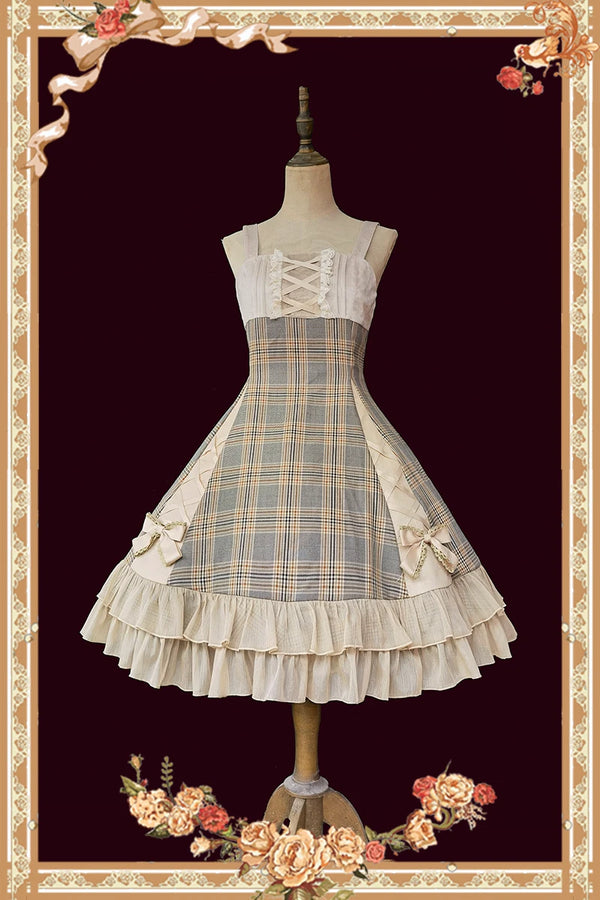 Infanta - Backlit Memoir - Smoky Grey Plaid JSK