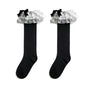 Black, long style with white lace trim / One Size