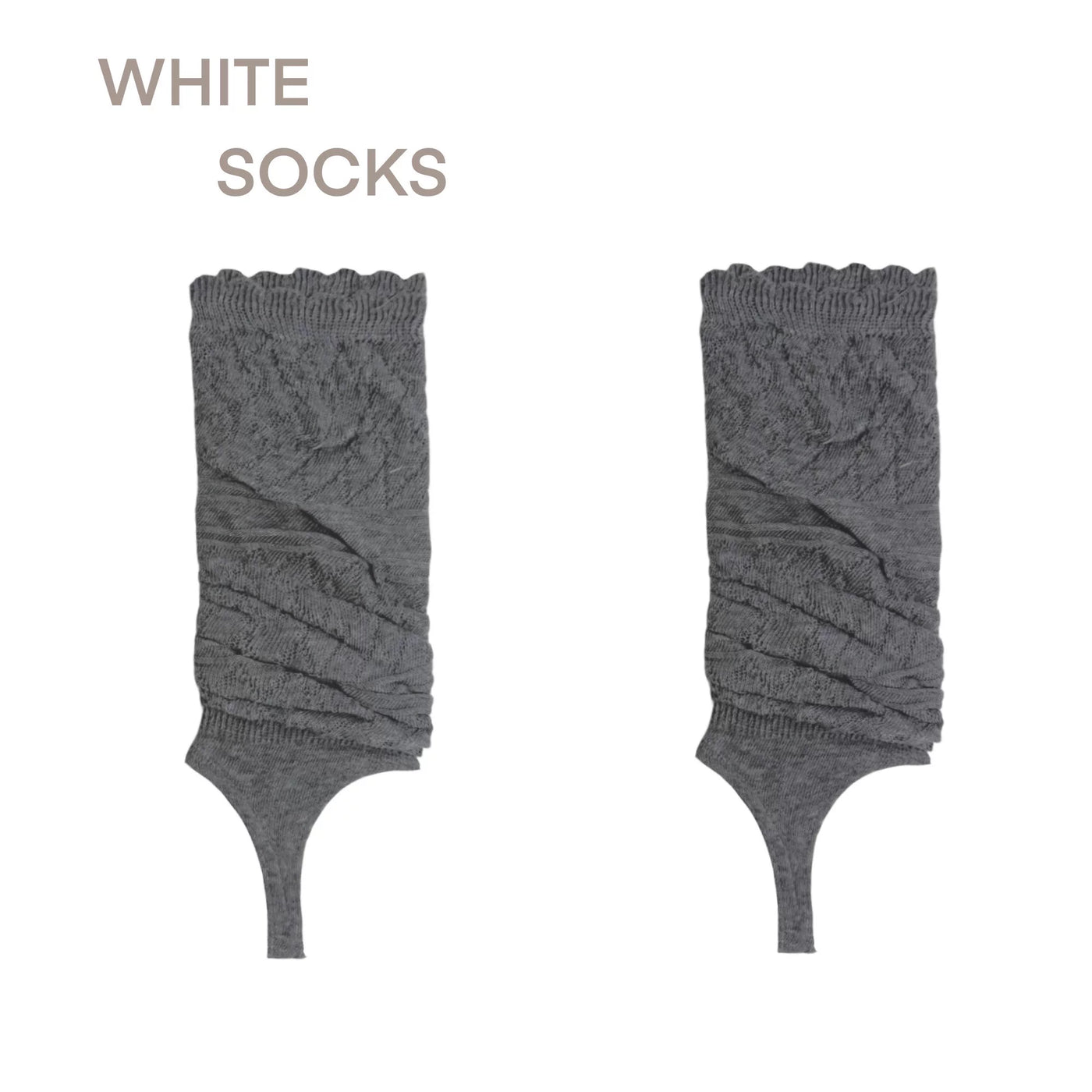 White Socks - Openwork Slouchy Knit - Sock Covers