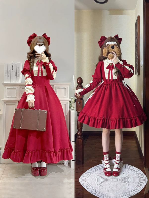 With PUJI - Wish Figure - Lolita OP Dress, Ruffle Trim & Stand Collar product view