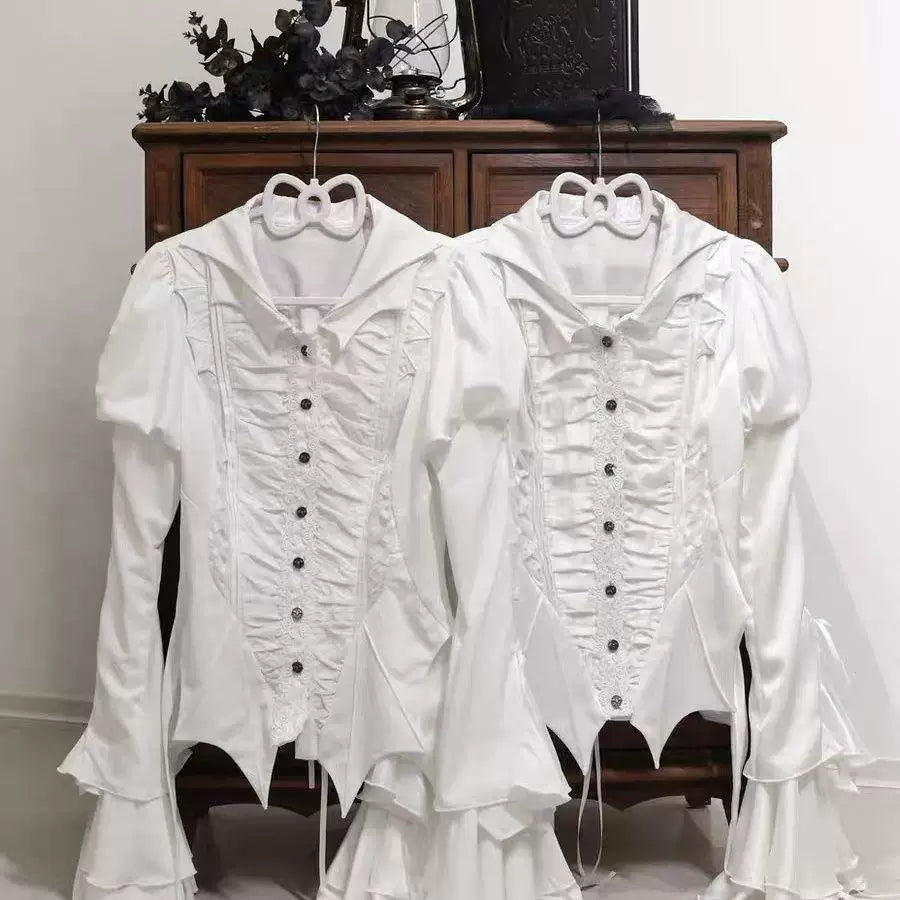 Sweetheart Dream Machine - Endless Night - Asymmetric Batwing-Sleeve Gothic Blouse