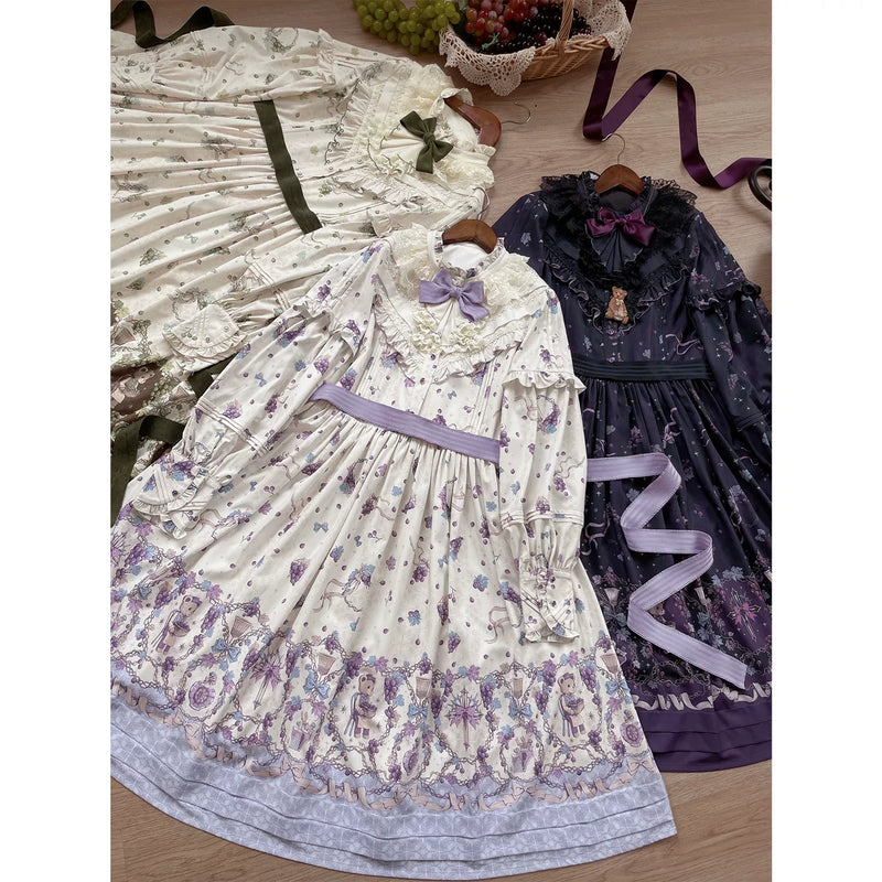 Tan Tuan Dream Winery Grape-Print Classic Lolita OP — additional product view