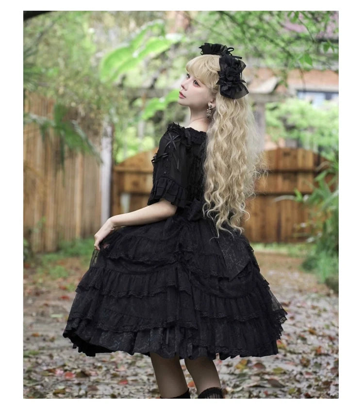 Eieyomi - Iris Love - Gothic Princess Lolita JSK Dress & Elegant Chiffon Top