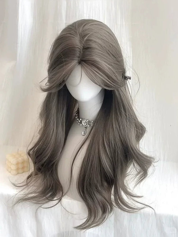 Kunkun Fish Anonymous Thoughts mint beige-brown curly wig - view 1