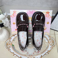 Kitten Toast - Sakura Academy - Embroidered Loafers - Brown - 2.5 cm Heel / 34
