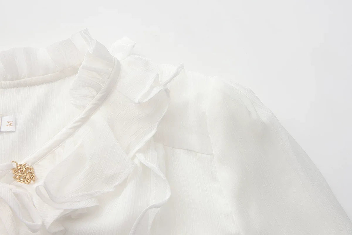 Immortal Thorn - Eternal Treasure Voyage - Ouji Lolita Chiffon Blouse with Ruffles