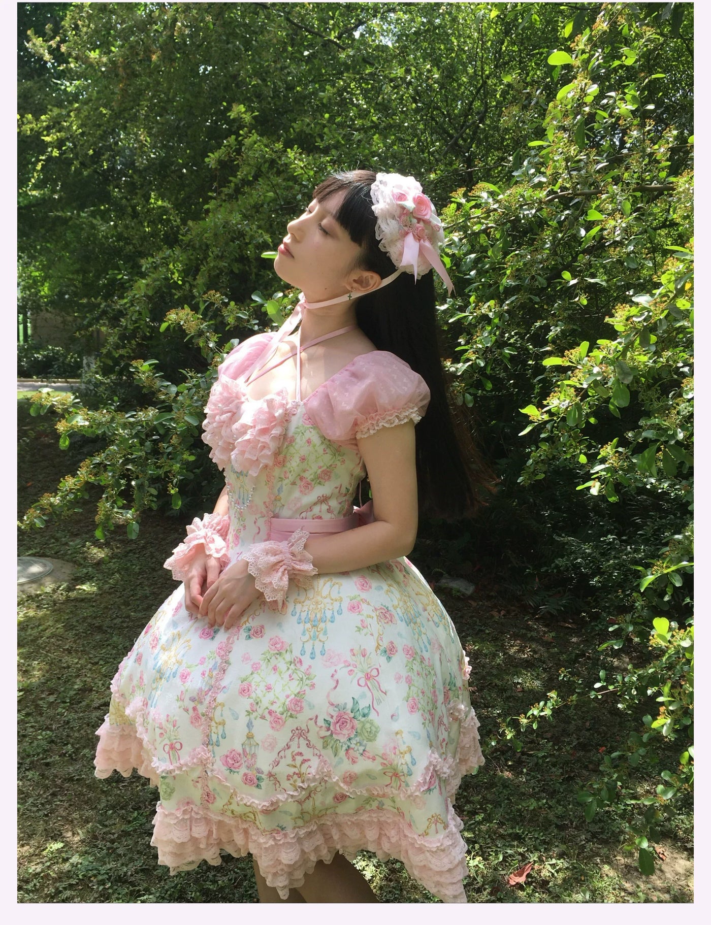 Tata Long Ear - Spring 2025 Floral Wall - JSK and OP Dresses with Tiered Lace Hems