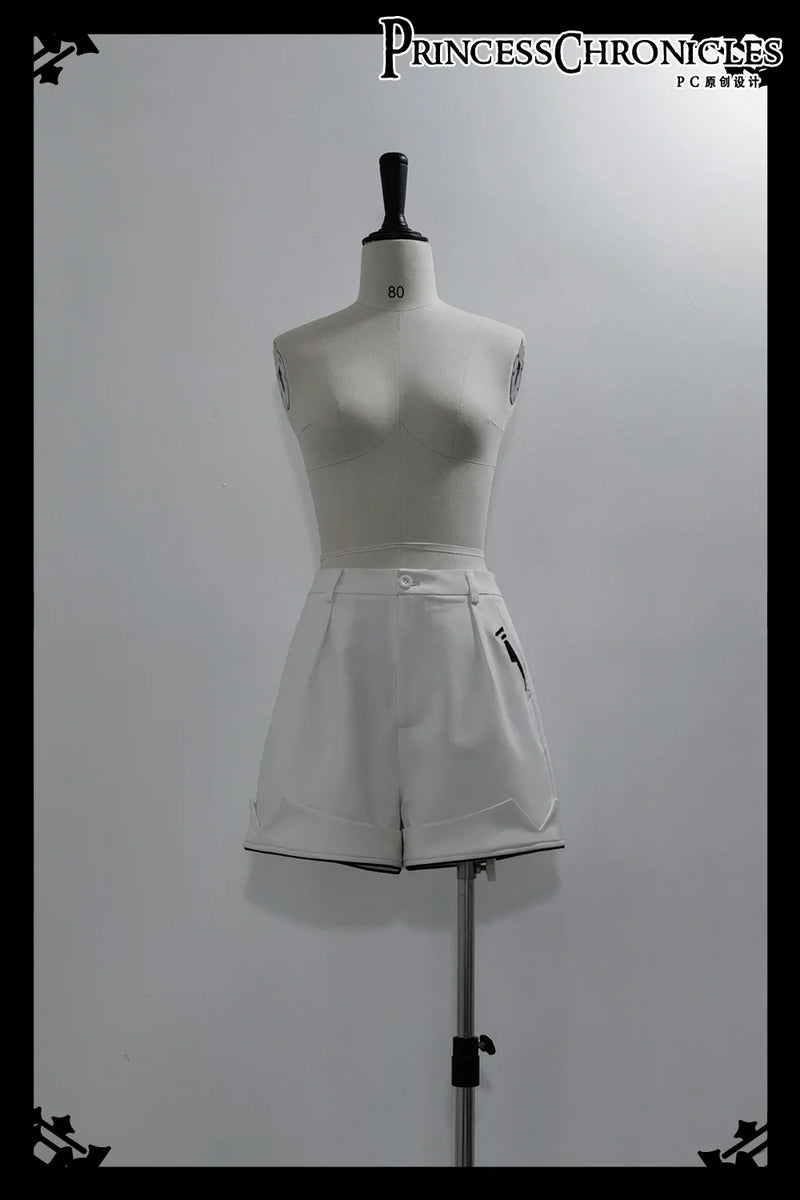 White Cat - Futuristic Style Cool Lolita Pants Suit With Cat Ear Coat (L M S) 39562:628454
