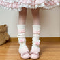 White socks, pink pom-pom / One Size
