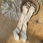 White socks, pink bow, long style / One size (35-39)