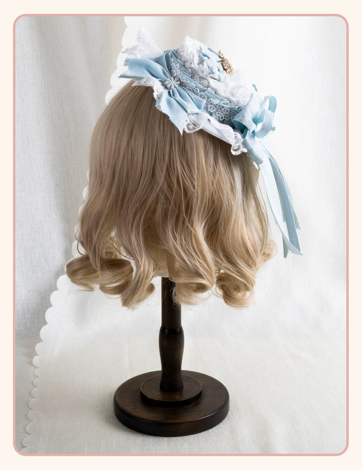 Stardust Rose - Christmas Lace - Lace Headwear with Layered Blue Bows