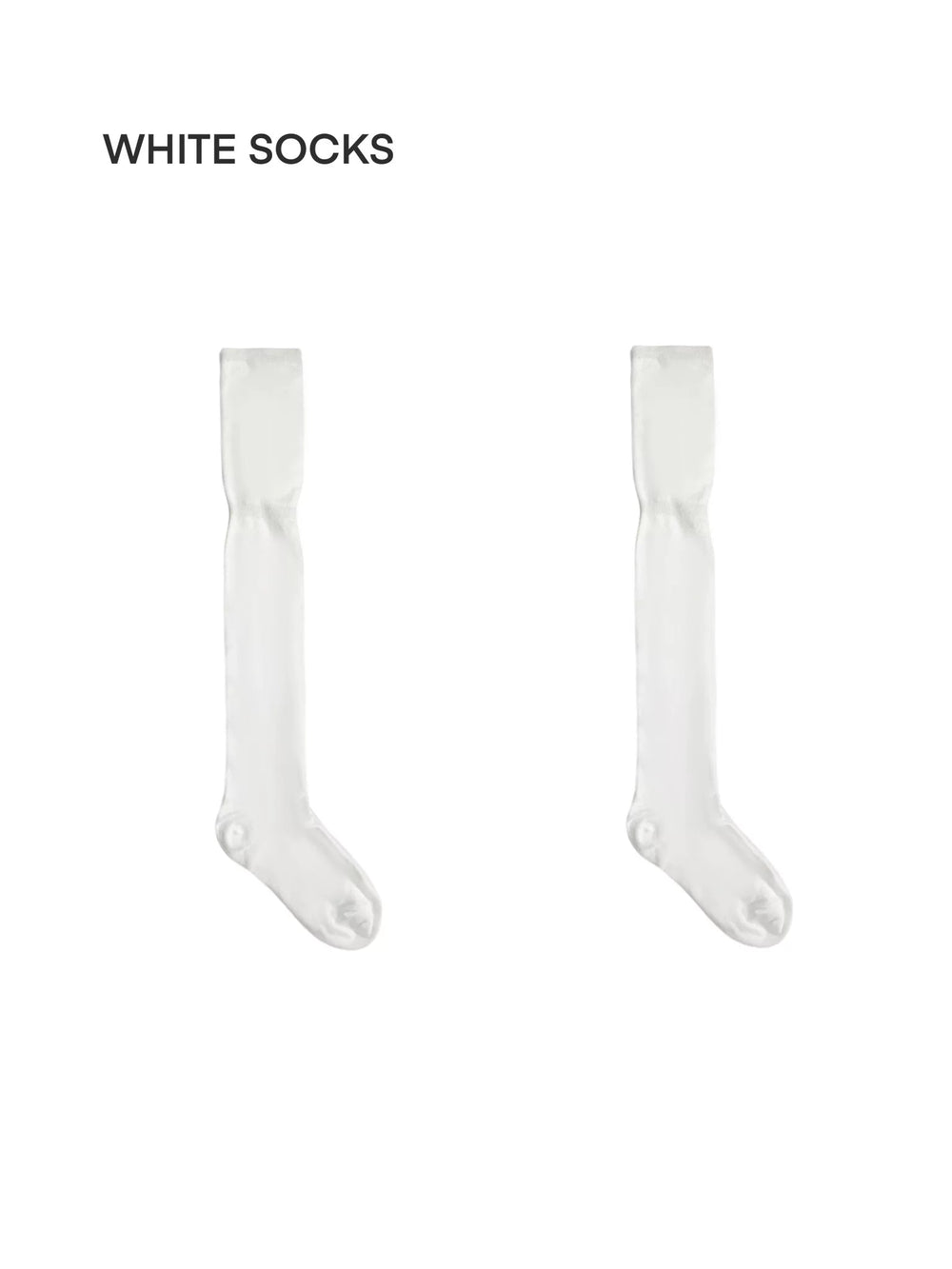 Gray ruched knee-high socks with fine ribbing