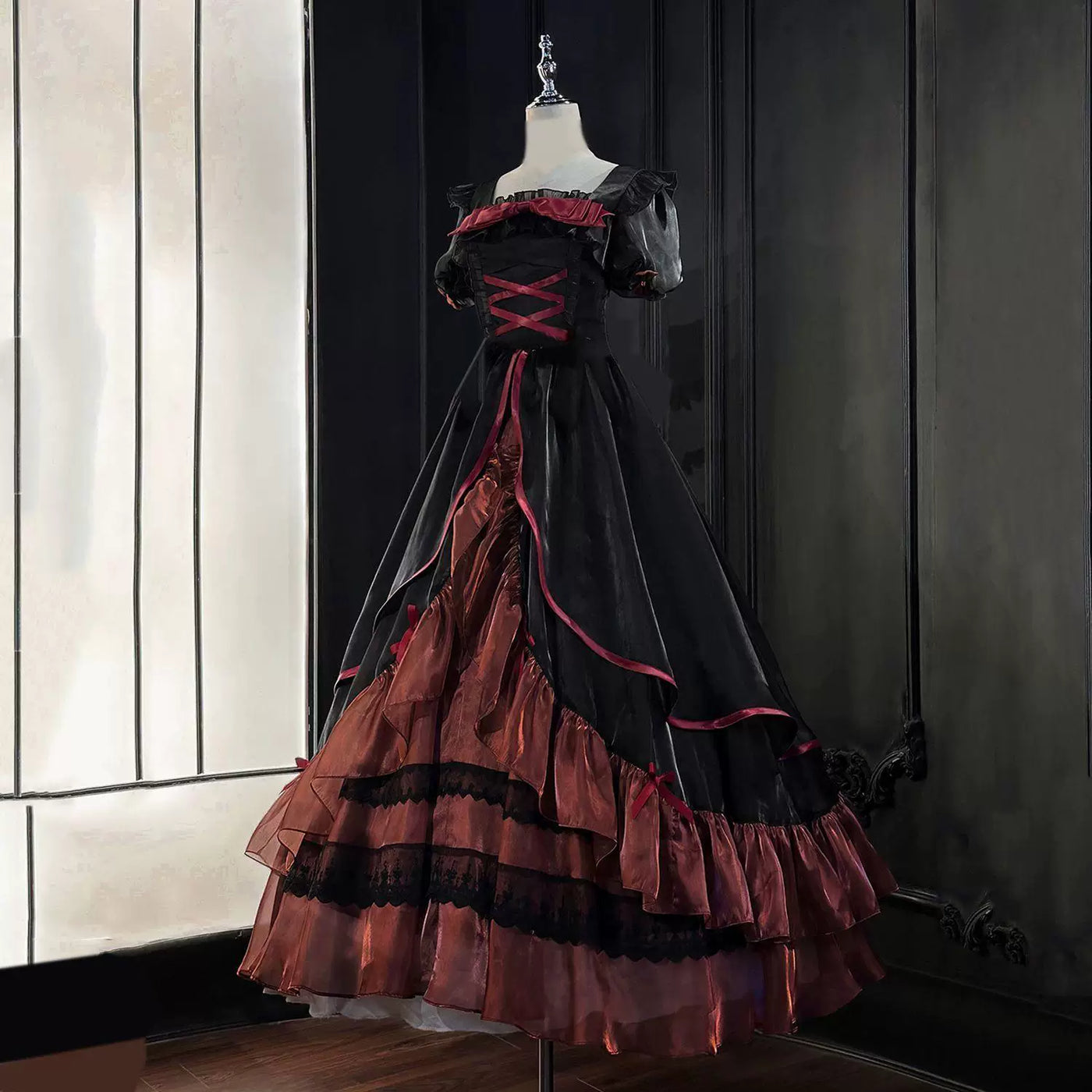 Sweetheart Dream Machine - Bridal Princess - Long Lolita Dress with Tiered Ruffles