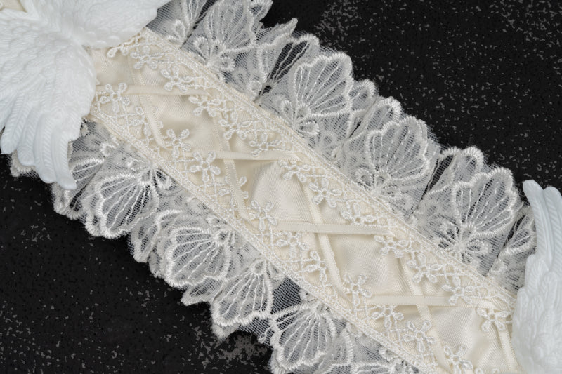 Strange Sugar - Gothic Lolita White Lace Angel - Wings Hairband Headwear