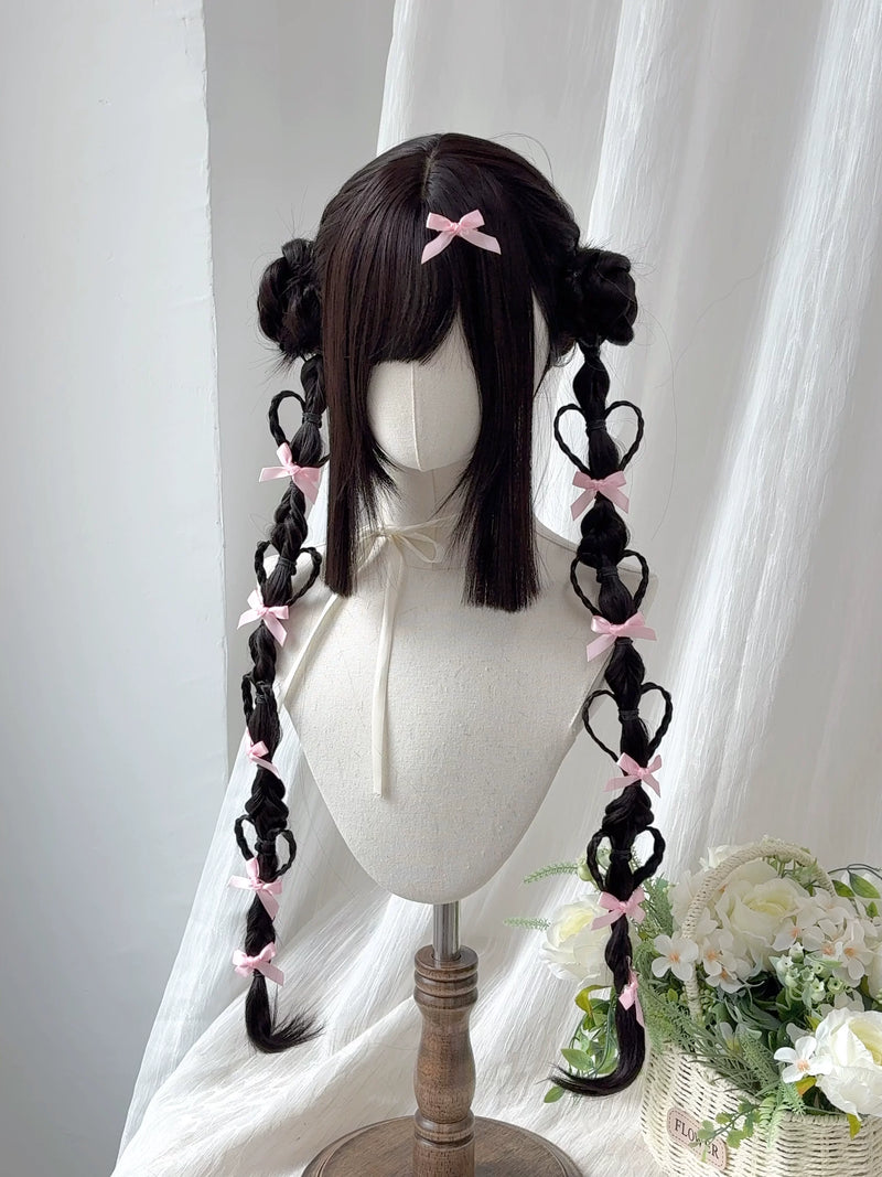 Kunkun Fish Heartbeat Signal heart-braid twin-tail hairpieces - view 4