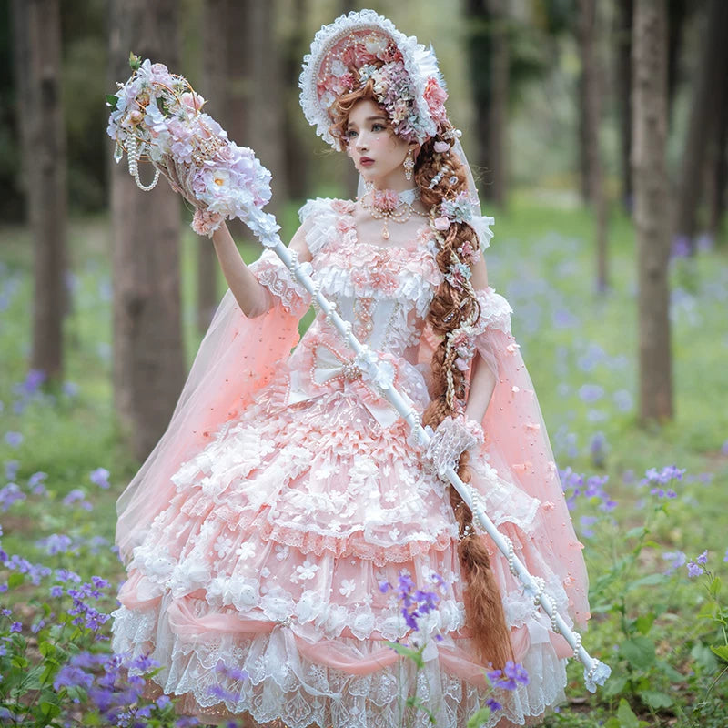Cat Fairy - Sprite Fairy - Bridal chiffon JSK with multi-tiered