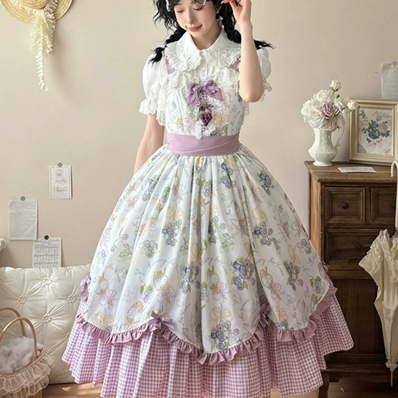 Yueele - Botanical Tea Garden - Plus-Size Lolita Outfit Set - detail view 7