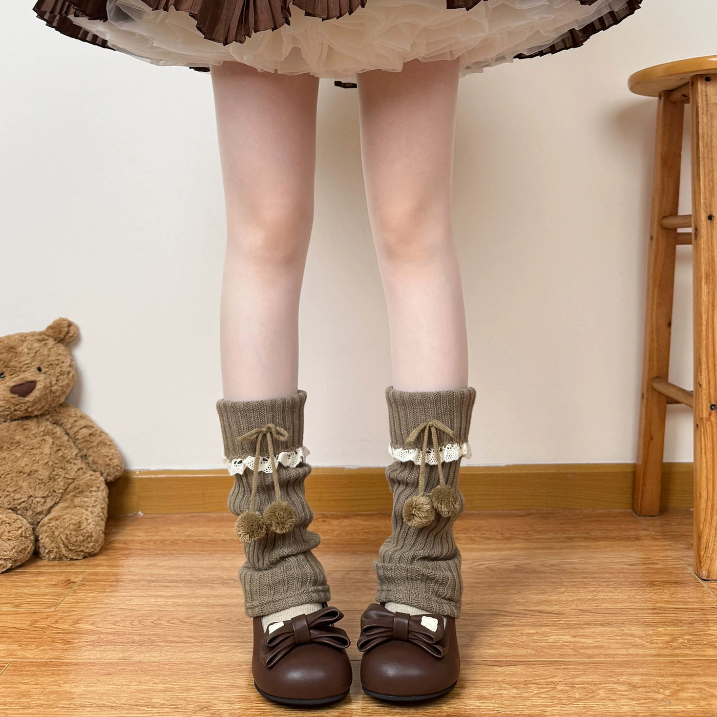 Chubby Bear Tales - Coffee & Khaki Collection - Decorative Slouch Sock Covers