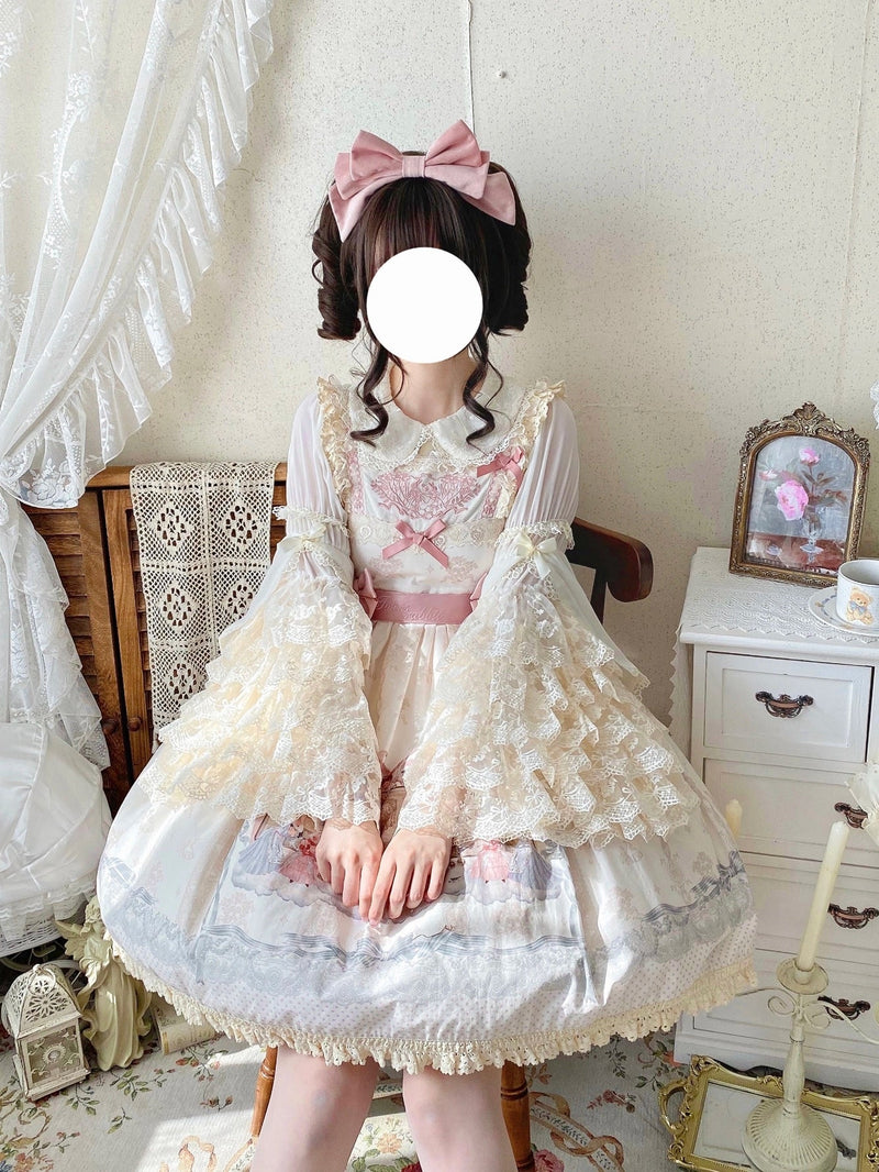 Qianmu - Granulated Sugar - Doll-like Sweet Lolita Lace Blouse, Hime Sleeve