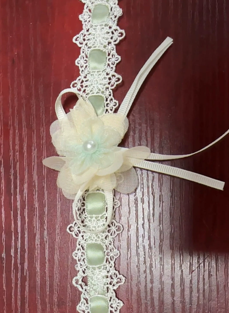 Zhijinyuan Shimmering Gift Box Accessories — Green ribbon choker