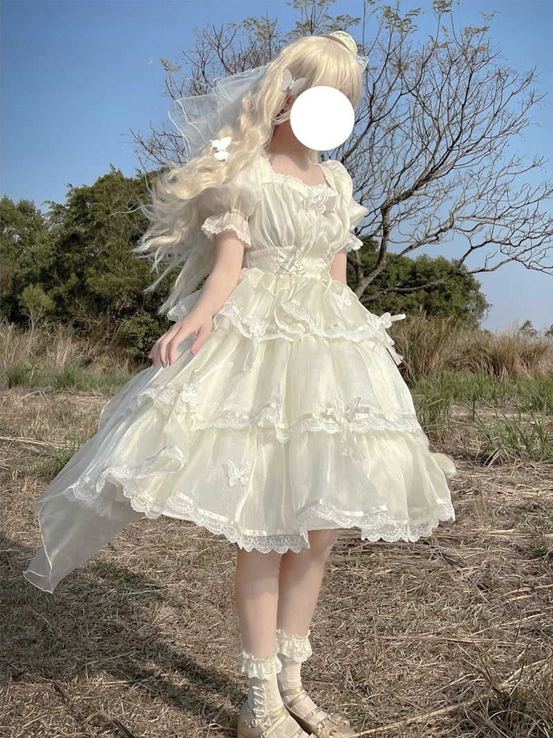 Yueele - Fleur Bridal - Plus-Size Sweet Lolita OP Dress - detail view 5