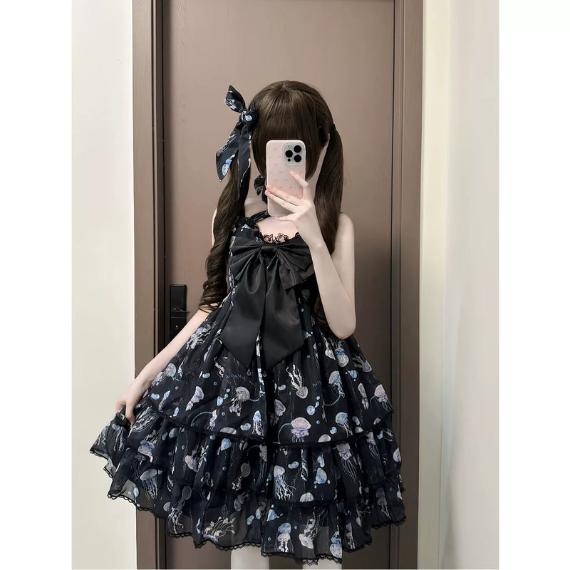 Creamy - Jellyfish - Black JSK with Jellyfish Motifs