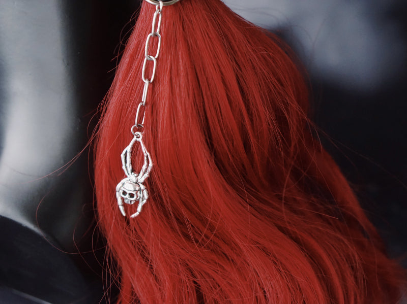 Strange Sugar - Gothic Lolita Black Hardware Skull - Spider Hairband Headwear