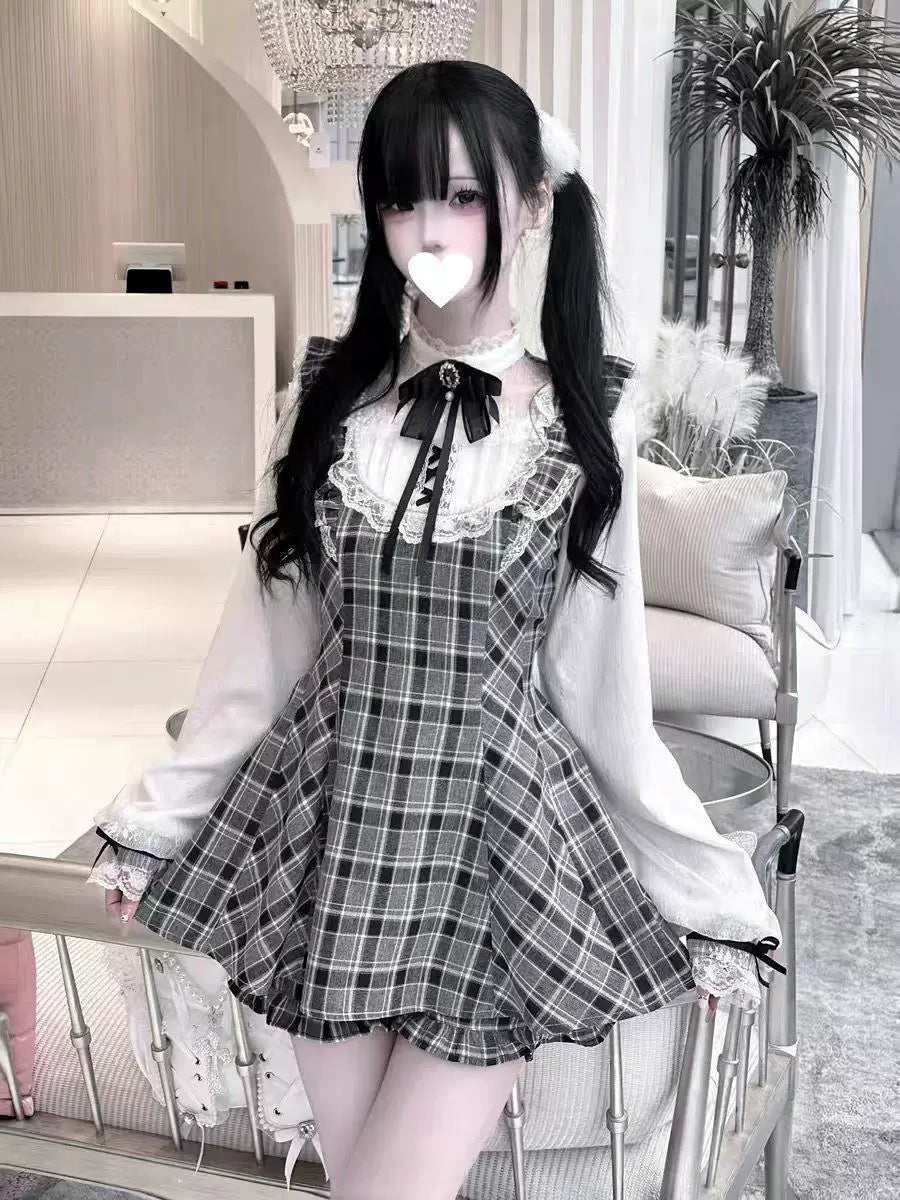 Sweetheart Dream Machine - First Love Contract - Long-sleeve Lolita set with a lace bib collar