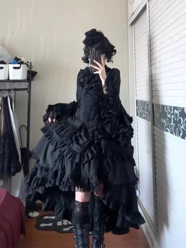 Creamy - Dark Gothic - Lolita Blouse and Underskirt Set with Princess Sleeves