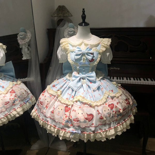 Sweetheart Dream - Bunny Party Cake Dress - Sweet lolita tiered dress