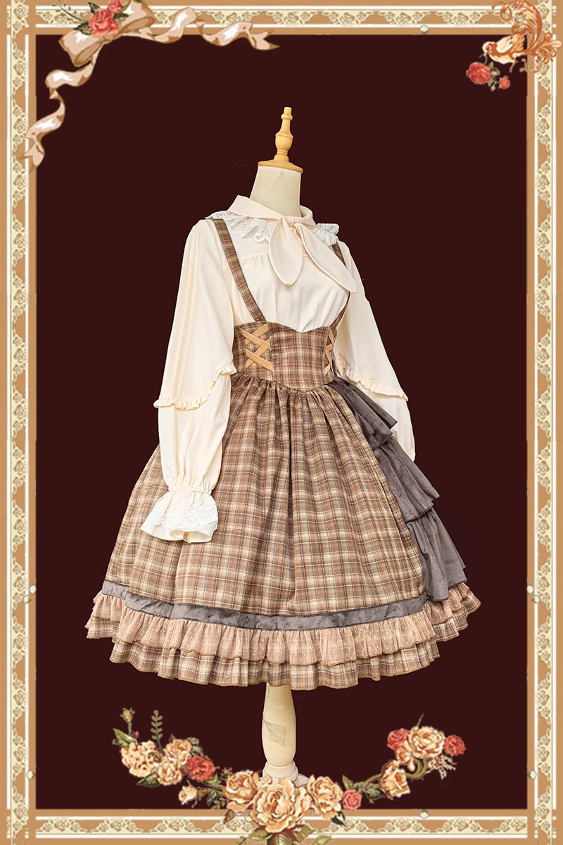 Infanta - Dawn Melody - Plaid Suspender Skirt & Cape