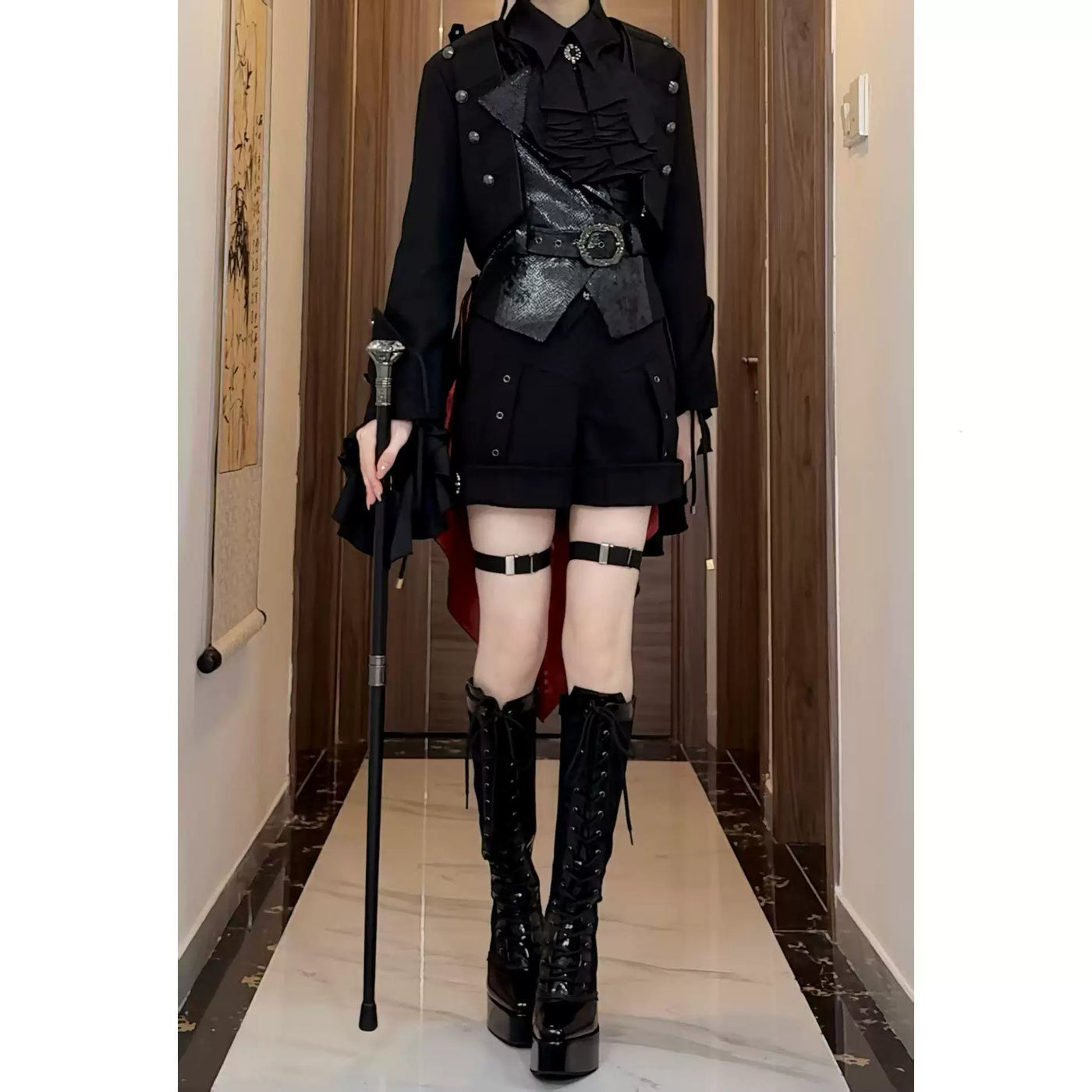 Sweetheart Dream Machine - Little Bat - Black Shorts with Button Accents