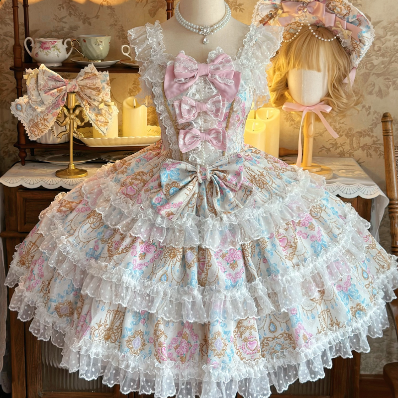Lady Han Candelabra Chapter JSK dress by Lolita Fetch featuring intricate floral embroidery and elegant silhouette.