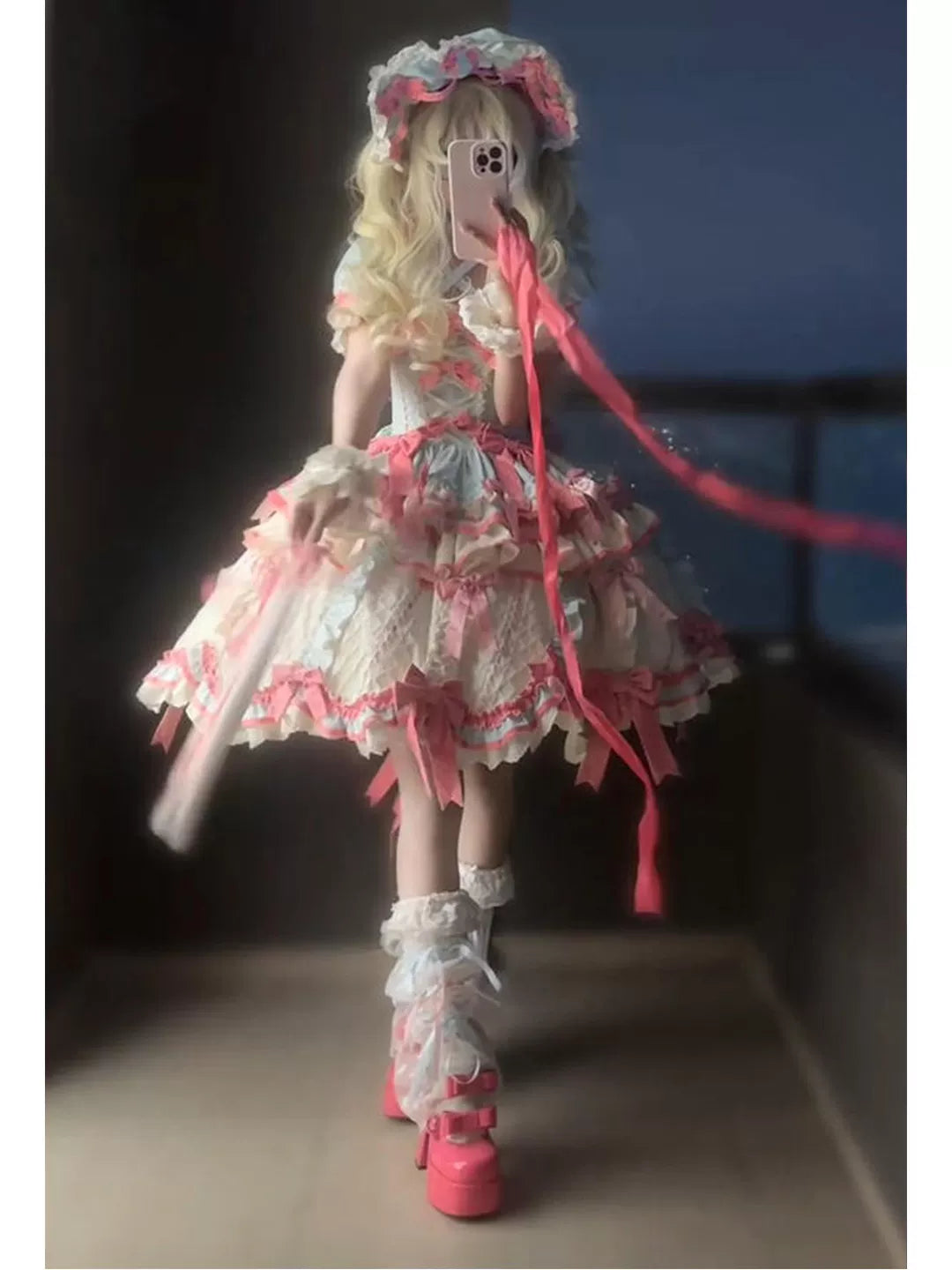 Creamy - Mint Ice Cream - OP Dress Set with Train and Bow Accents