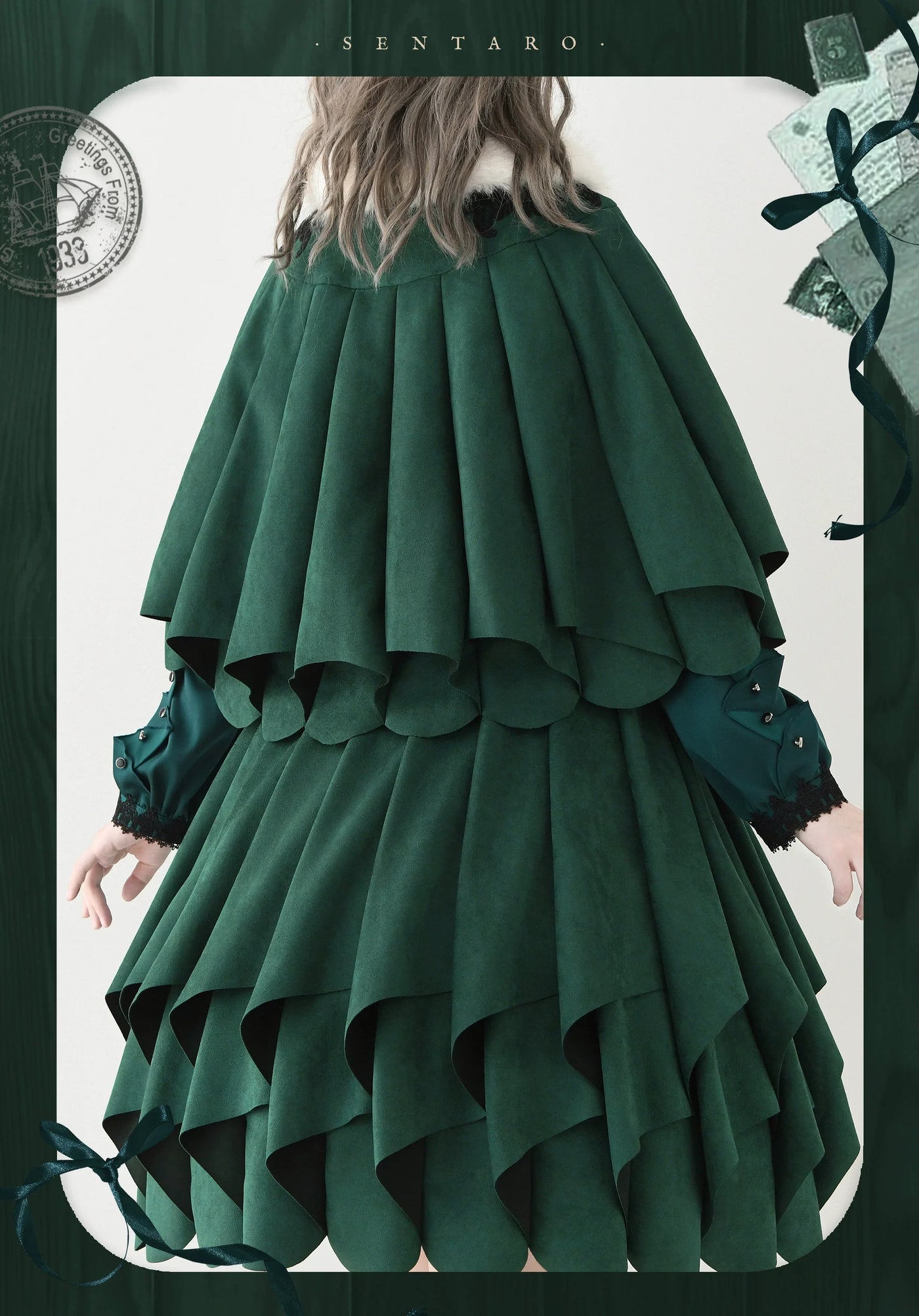 Sentaro - Molten Snowtop - Classic Lolita SK, Cape With Detachable Collar