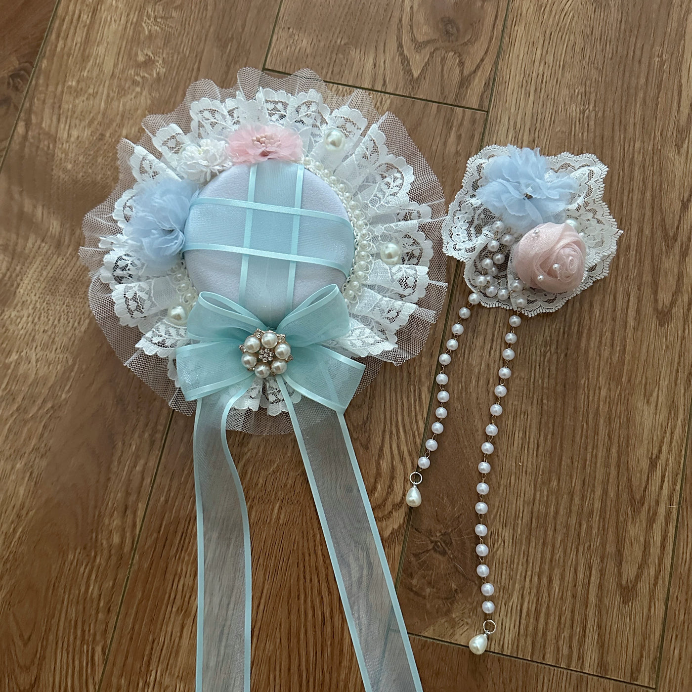 Cat Upon Cat - Pastel Lace - Accessory Collection with Floral Lace and Pearl Details