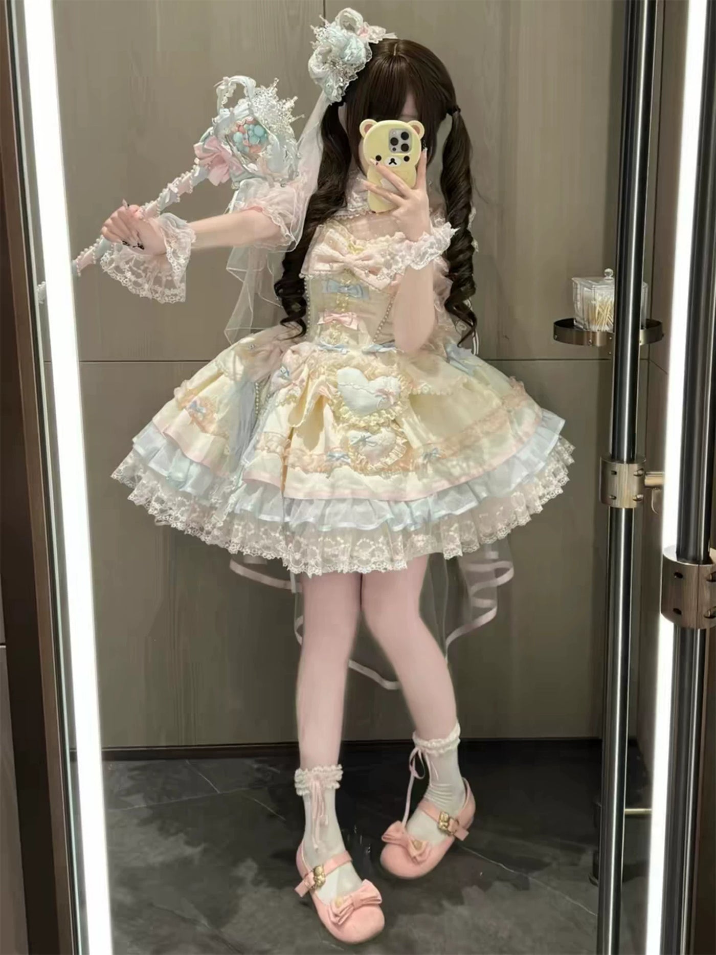 Dream Bunny - Sweetheart Macaron - Pastel JSK dress with layered ruffles