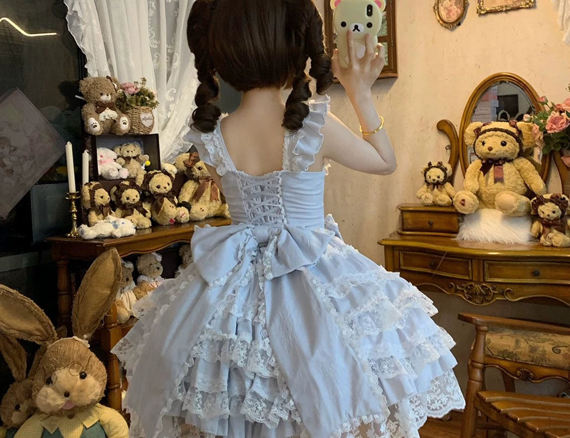 YoYo - Sea Salt Guava - Sweet Lolita summer jumper skirt with corset