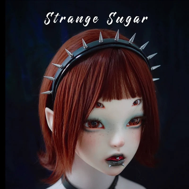 Strange Sugar - Gothic Lolita KC Faux Leather Punk - Lolita Hair Accessories Headwear