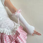 White + pink-trim arm sleeves / One Size