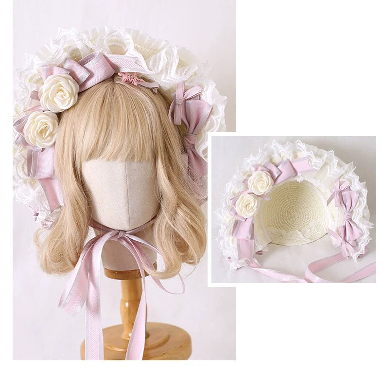 Xiaogui - Sweet Lolita Headdress Pink - Handmade Christmas Accessories Headwear