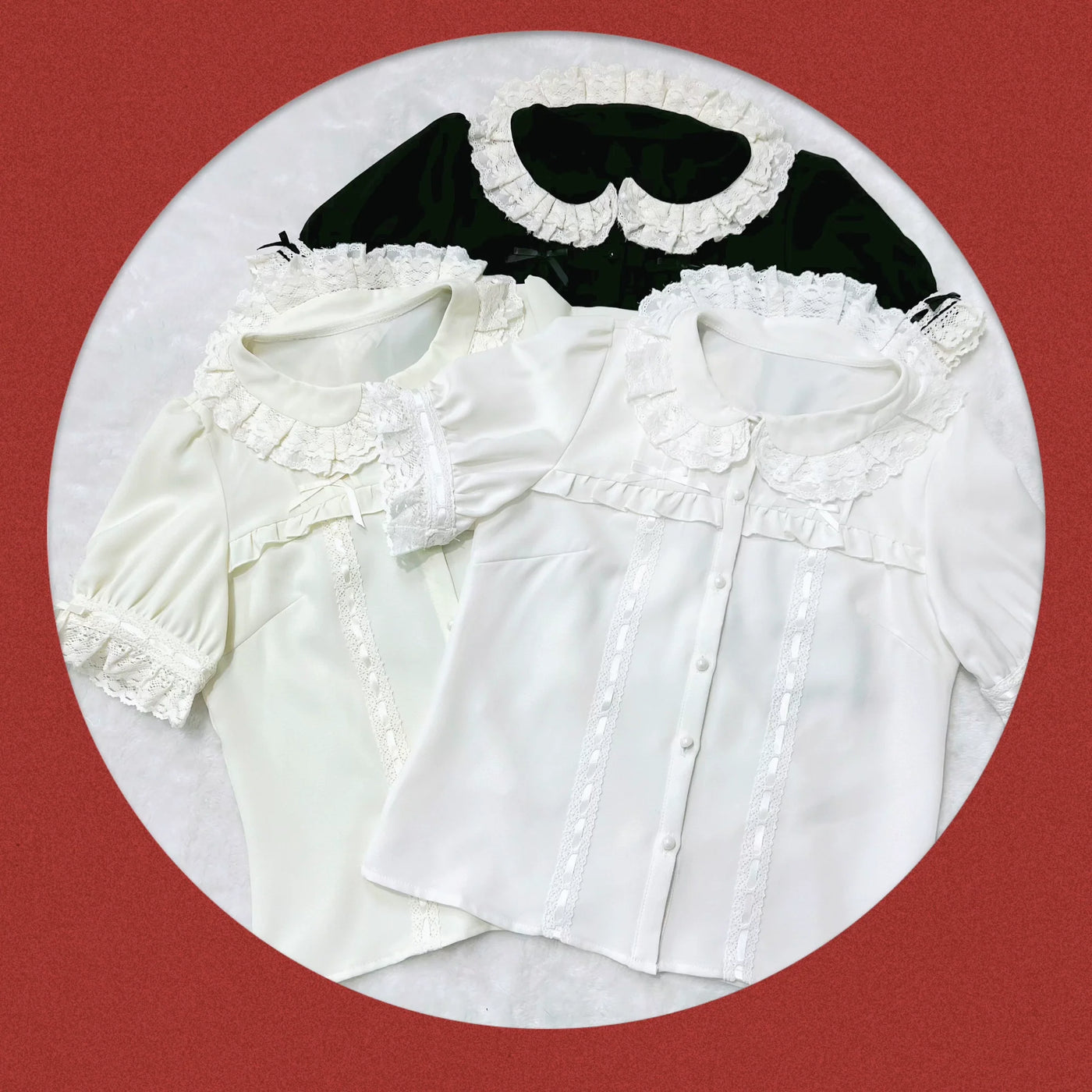 DMFS Lolita - DMFS - Sweet Lolita Shirt Vintage Doll Collar Summer Top