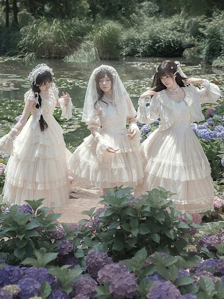 With PUJI - Ivory Tower - Classic Lolita Dress Collection, Full Skirt
