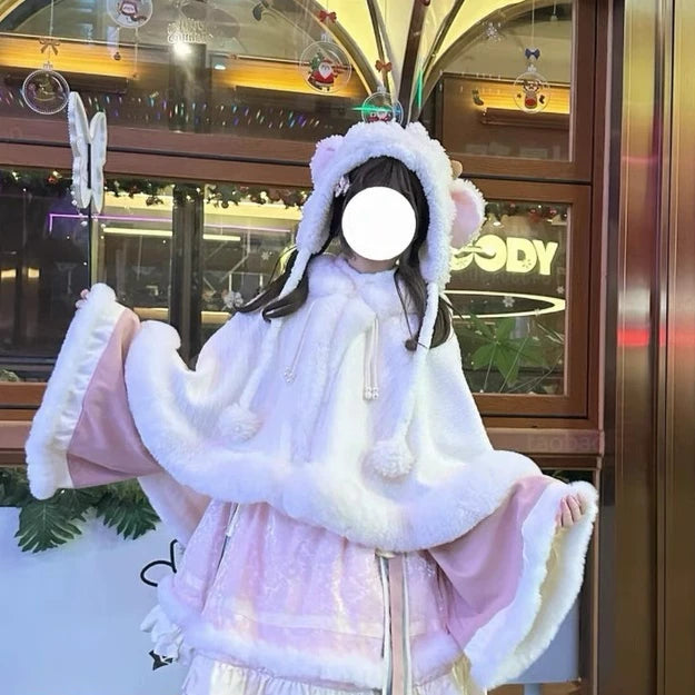 Thick Plush Fleece-Lined Short Lolita Cape — additional product view