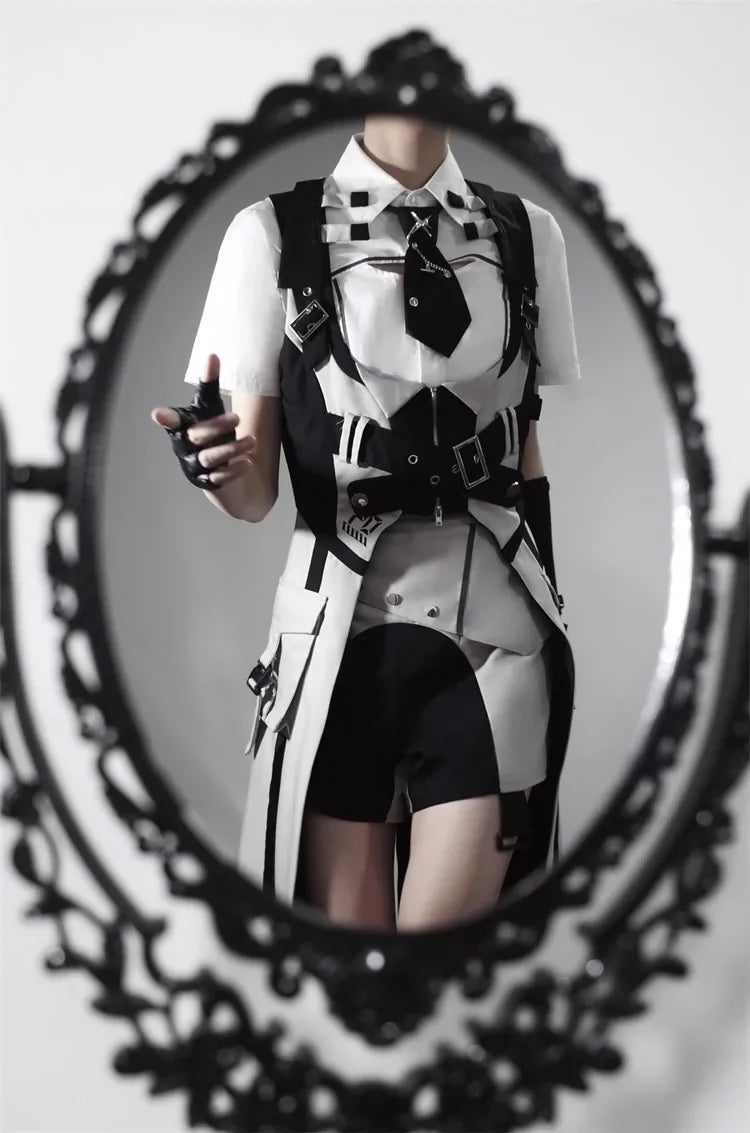 Letters from Unknown Star - Sky Core Record - Ouji Lolita Shorts Suits Short Sleeve Dress Set